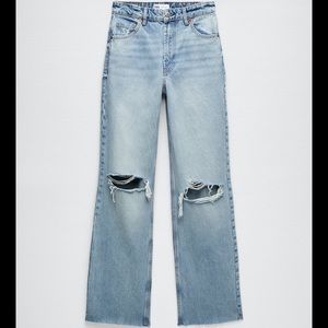 Zara Wide Leg Light Wash TikTok Jeans